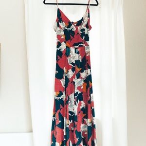 Lulus tropical pink tie back jumpsuit